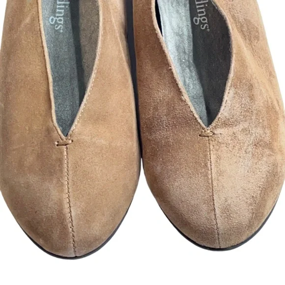 Soft Surroundings Fabrizia Beige Suede Slip On Wedge Heels Size 9 - Picture 11 of 15